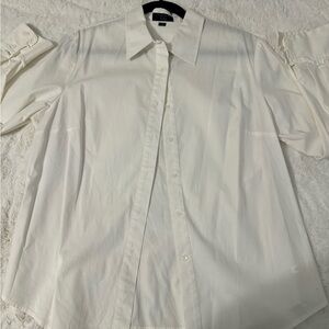 tahari white button up